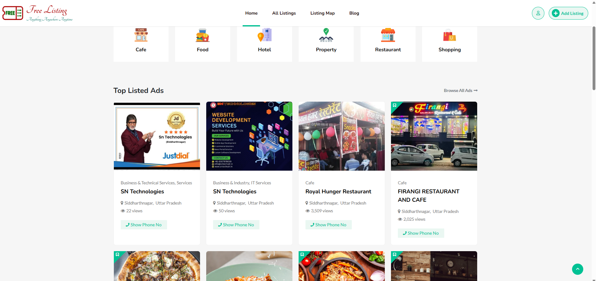 Business Listing Website